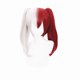 thumbnail image 1 of Peluca para cosplay, color rojo y blanco, doble cola de caballo, color rojo y blanco, 1 of 3
