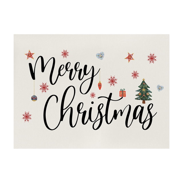 Christmas Tree Decorations,Winter Christmas Tree Placemats 12x18 Inches, Holiday Table Mats for Party Kitchen Dining Room