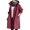 Wine, variant on Clearance LYXSSBYX Jackets for Women Casual Fall Women Jacket Hooded Windproof Lightweight Plus Size Packable Long Windbreaker Outdoor Travel Hiking Trench Coats