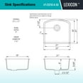thumbnail image 6 of 23" x 21" Quartz Kitchen Sink, Single Bowl Sink, D-Shaped Sink, Drop-in Sink, Undermount Sink, Granite Kitchen Sink, Galaxy Black Kitchen Sink by Lexicon Platinum LP-2321D-K-SO, 6 of 10