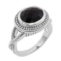Black Onyx Ring Sterling Silver Ring Gemstone Ring Statement Ring for Women