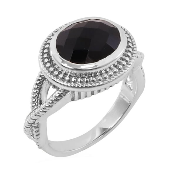 Black Onyx Ring Sterling Silver Ring Gemstone Ring Statement Ring for Women
