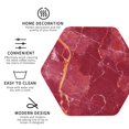 thumbnail image 3 of Naloa Abstract Red Marble Leather Coasters for Drinks, Durable Drink Coasters 4 Set for Tabletop Protection, Luxurious Home Décor and Housewarming Gift ( {designName})Hexagon, 3 of 6