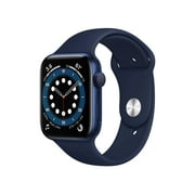 AppleWatch Series 6 (GPS, 44 mm) - Boîtier en aluminium bleu avec bracelet sport bleu marine (nouvelle boîte ouverte)