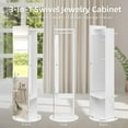 thumbnail image 2 of Royard Oaktree 360° Swivel Jewelry Armoire with Full Length Mirror, Standing Jewelry Organizer Armoire with Multi Storage Shelves, Coat Rack and Bag Hangers, White, 2 of 7
