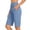 *Blue, variant on ClodeEU Women's High Waist Bermuda Yoga Shorts, Elastic Waist Knee Length Casual Pants with Pockets Army Green,Women's Plus L