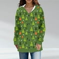 thumbnail image 2 of ZQUUVOU Women's Shirts Casual Christmas Printed Knitted Cardigan Button Up Jacket Coat (Green,M), 2 of 6