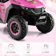 thumbnail image 2 of OLAKIDS 2 Seater Kids Ride On UTV, 12V Electric Truck Car with Remote Control, Power Wheel, Battery Powered Vehicle with Music, 4 Wheels Suspension, Bluetooth, MP3, USB, FM, Horn, 2 of 9