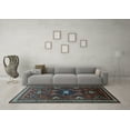 thumbnail image 3 of Ahgly Company Indoor Round Persian Light Blue Traditional Area Rugs, 8' Round, 3 of 4