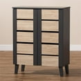 thumbnail image 4 of Baxton Studio Melle Armoire à Chaussures Deux Tons Marron et Gris Foncé 2 Portes, 4 of 10
