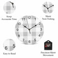 thumbnail image 5 of Wall Clock Gray White Buffalo Plaid Clocks PVC Silent Non-Ticking Battery Operated Decorative Classic Checked Round Clock for Home Living Room Kitchen Bedroom Office School Wall Decor 10 Inch, 5 of 9