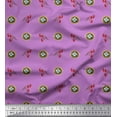 thumbnail image 1 of Soimoi Purple Moss Georgette Fabric Red Berries & Nest Dots Printed Fabric 1 Yard 42 Inch Wide, 1 of 3
