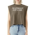 thumbnail image 5 of EcoLoom Sassy GirlI'm Literally Just a Girl Cap Sleeve Muscle Crop Shirt Women Sleeveless Baby Tee, 5 of 5