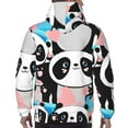 thumbnail image 7 of Naloa Panda Cute Pink Hearts Men's Casual Hooded Collar Drawstring Hoodies Pullover Sweatshirts Casual Long Sleeve Shirts-Large, 7 of 7