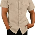thumbnail image 1 of Camisa de manga corta con botones para hombre,Camisa con botones para hombre Camisa de dos bolsillos para hombre Camisa para hombre Calidad inigualable, 1 of 6