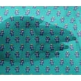 thumbnail image 4 of oneOone Viscose Chiffon Turquoise Blue Fabric Robot Cartoon Diy Clothing Quilting Fabric Print Fabric By Yard 42 Inch Wide, 4 of 4