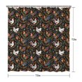 thumbnail image 5 of Rooster and Foliage Black Pattern Modern Waterproof Shower Curtain Set with 12 Hooks, Washable Decorative Bathroom Shower Curtain, 5 of 6