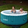 thumbnail image 2 of ALEKO Spa Gonflable Rond pour 4 Personnes avec Couverture, Bleu Clair et Blanc, 2 of 9