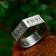 thumbnail image 5 of K-KED Hex Nut Nordic Viking Rune Ring Titanium Men Women Retro Wedding Band Biker Ring-11-Black, 5 of 6