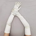 thumbnail image 5 of Nvzi Guantes de satén de estilo ópera, de talla clásica para adultos, de 21,7" (blancos), 5 of 5