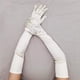 thumbnail image 5 of Xiao Hua Guantes de satén clásicos para adultos, largos, de 55 cm (blancos), 5 of 5