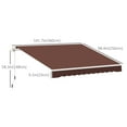 thumbnail image 3 of Outsunny 12' x 8' Retractable Awning Patio Awnings Sunshade Shelter Coffee, 3 of 10