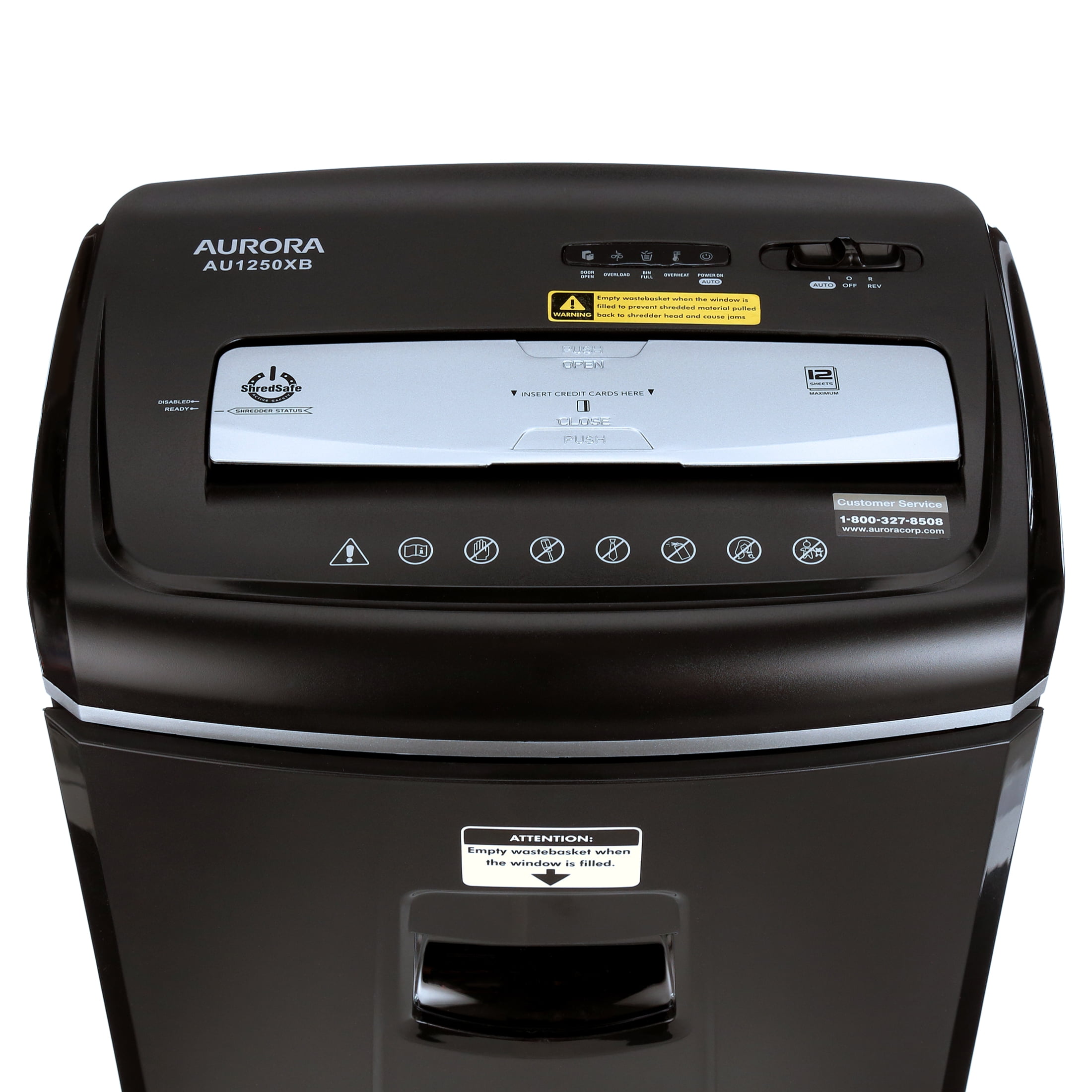 Aurora GB 12-Sheet Crosscut Paper and Credit Card Shredder with Pullout Basket