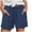 Dark Blue, variant on Women's Summer Casual Elastic Waist Shorts Comfy Drawstring High Waist Short Pants Lightweight Solid Color with Pockets (Yellow, L)