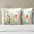 thumbnail image 5 of Spring Flowers Throw Pillow Cover 16x16 Inch Pack of 2 Spring/Summer Flowers Cushion Pillow Case Square Cotton Butterfly Floral Pillowcase for Holiday Party Bed Sofa Home Car Bedroom Outdoor, 5 of 6