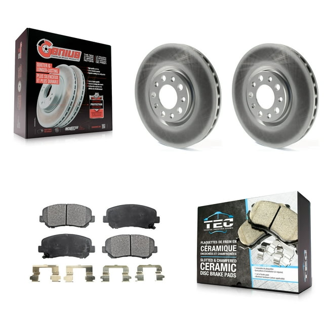 Transit Auto Front Coated Disc Brake Rotors and Ceramic Pads Kit for Car Chrysler 200 Dodge Dart KGT-100182