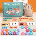 thumbnail image 1 of SDOTXA Wooden Ten-Frame Set Mathematics Teaching Aids Are Suitable For Kindergarten  Primary School  Grade 1  Home School  Addition And Subtraction Of Mathematics Games  Counter Toys Suit, 1 of 5