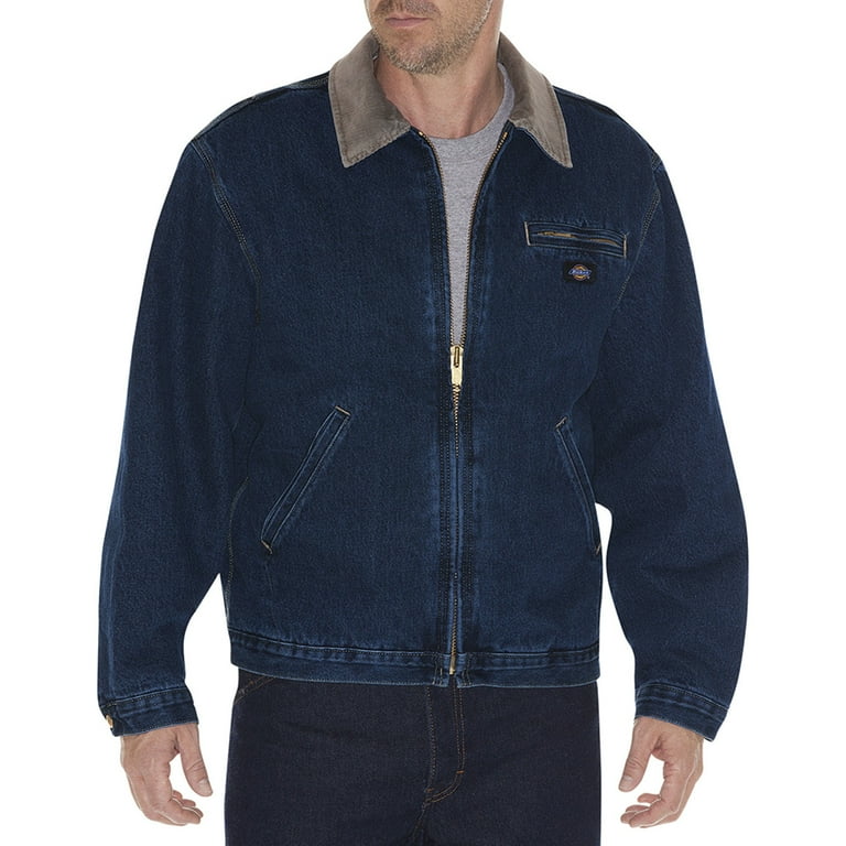 Dickies Men s Stone Washed Denim Jacket Dark Denim 2X Walmart
