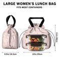 thumbnail image 5 of Pioneer Flower Floral Print Pattern Drawstring Lunch Bag Women - Drawstring Lunch Bag Insulated for Work Office - Stain-Resistant Large Lunchbags for Women with Multi-Pockets, 5 of 6