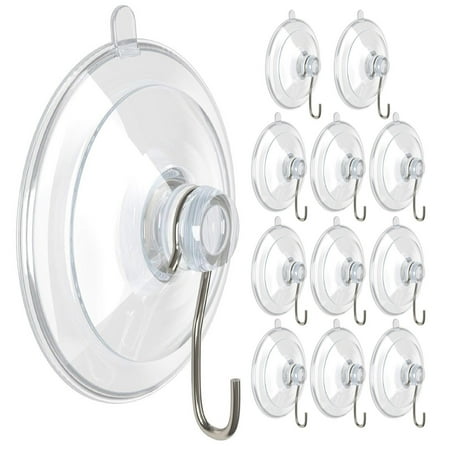 

12Pcs Removable Suction Cup Hooks Transparent Multi-surface Suction Cup Hook Kitchen Bathroom Shower Hook