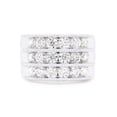 thumbnail image 2 of 1 3/4 Ct Round Cut Lab Created Moissanite Diamond 3-Row Anniversary Band Ring For Men In 14K White Gold Over Sterling Silver(G-H Color,1.75 Cttw)-13, 2 of 8