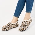 thumbnail image 6 of Ecetana Leopard Print Slippers for Women Indoor Barefoot Slippers Socks Furry Slip on House Shoes, 6 of 7