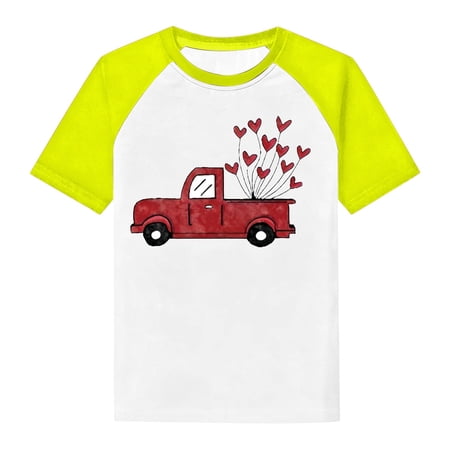 Boys Shirts Size 8 Crewneck Cartoon Print Back To School Short Sleeve T-Shirt Fashion Pullover Tops Preppy Kids Summer Clothing