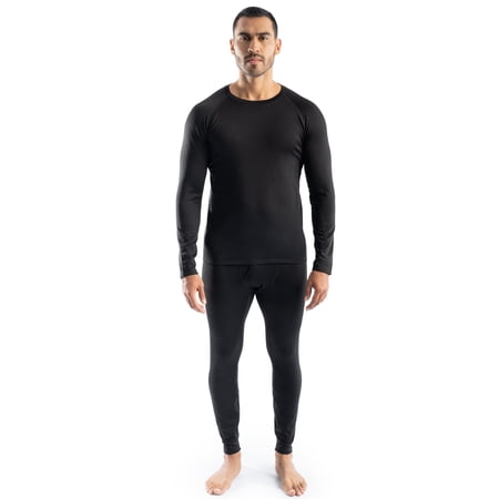 Realtree Men's Heavyweight Fleece Base Layer Thermal Pants, Black, M