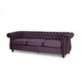 thumbnail image 4 of Noble House Aaniya Velvet Tufted Sofa, Blackberry, Dark Brown, 4 of 10