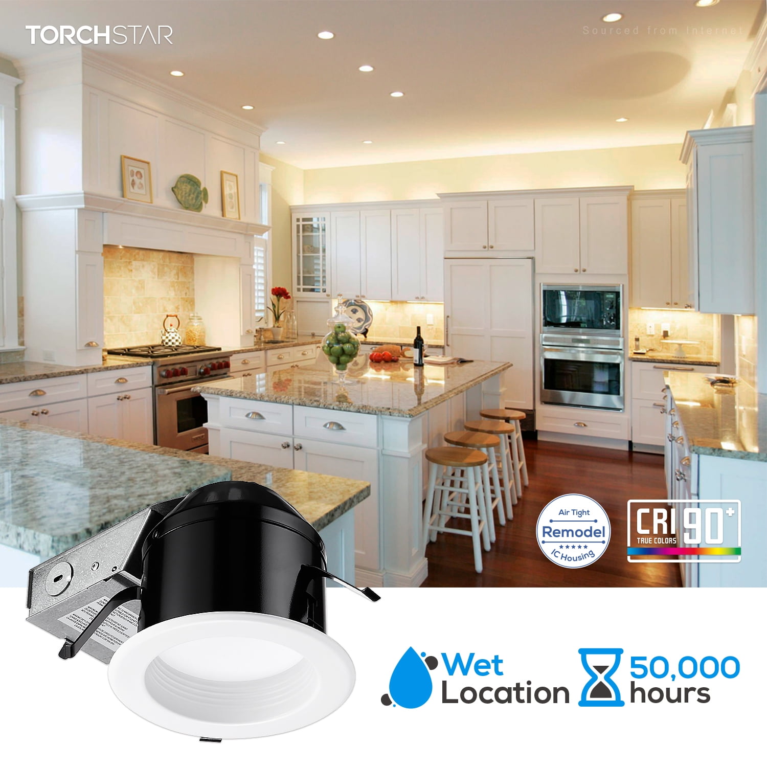 24 Pack 4" LED Dimmable Baffle Recessed Downlight, Retrofit Recessed Lighting Kit, 3000K Warm White