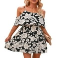thumbnail image 1 of AMERTEER Femmes Bretelles Floral Robe Sans Manches V Cou A-Doublé Été Décontracté Rue Midi Plage Robe Robe Sundress, 1 of 6