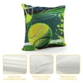 thumbnail image 4 of Chilfamy  Tennis Game Pillow Cover for Living Room Couch Decor Hand Drawn Yellow Ball Square Soft Throw Pillow Cover Green Graffiti Geometric Decorative Cushion Cover, 4 of 5