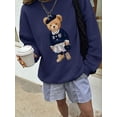 thumbnail image 2 of Women's Bear Graphic Sweatshirt Long Sleeve Pullover Top, 2 of 7
