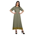 thumbnail image 1 of Moomaya Robe Plissée Imprimée Tunique à Manches au Coude Tenue d'Été Kurti pour Femmes, 1 of 5