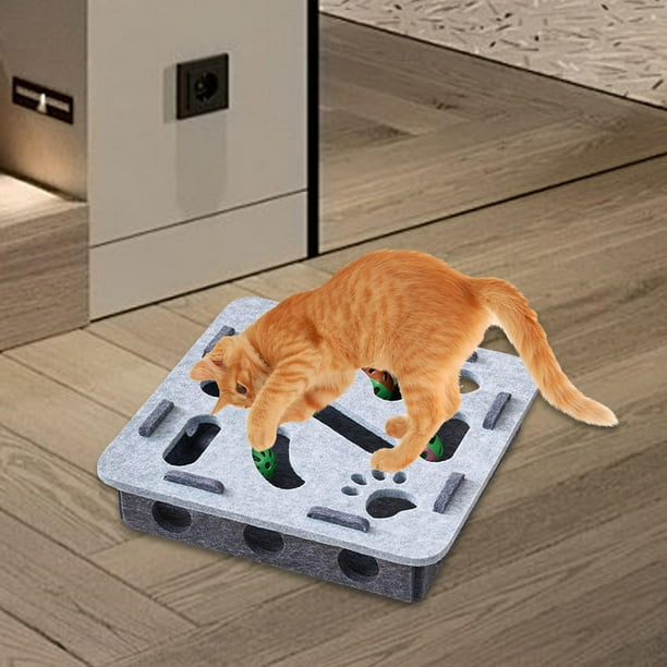 Juguete rompecabezas para gatos con bolas de campana, ejercicio, juguetes  de enriquecimiento para gatos, caja de juego mental, juego de laberinto  para