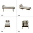 thumbnail image 2 of 48" Upholstered Ottoman Bench with One Pillow Modern Metal Legs Bed Foot Stool Bedroom Entryway Ivory, 2 of 10