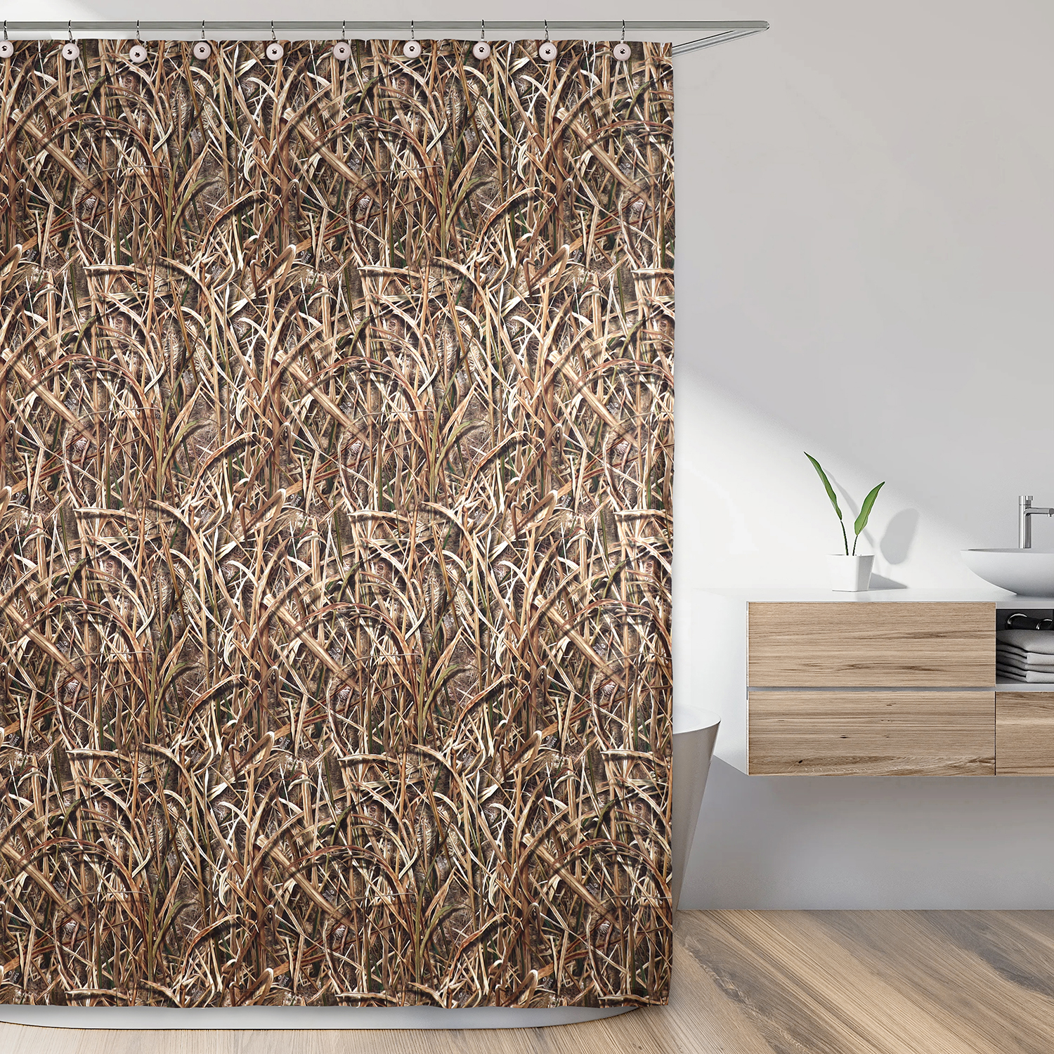 Mossy Oak Shadow Grass Blades Camouflage Shower Curtains 72 x 72 Inch