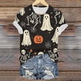 thumbnail image 4 of enyan Women's Halloween Shirts Cute Ghost Pumpkin Graphic Tee Spooky Season Shirt Vintage Short Sleeve Casual Fall Tops Halloween Womens Shirts Black,XXL, 4 of 6