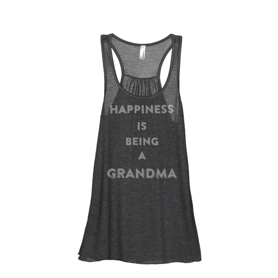 Thread Tank Happiness Grandma Women's Sleeveless Flowy Racerback Tank Top Charcoal Small