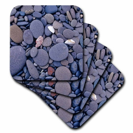 Washington Set - 3dRose Stones and sea shells, Rialto Beach, Washington - US48 CHA0061 - Chuck Haney, Soft Coasters, set of 8